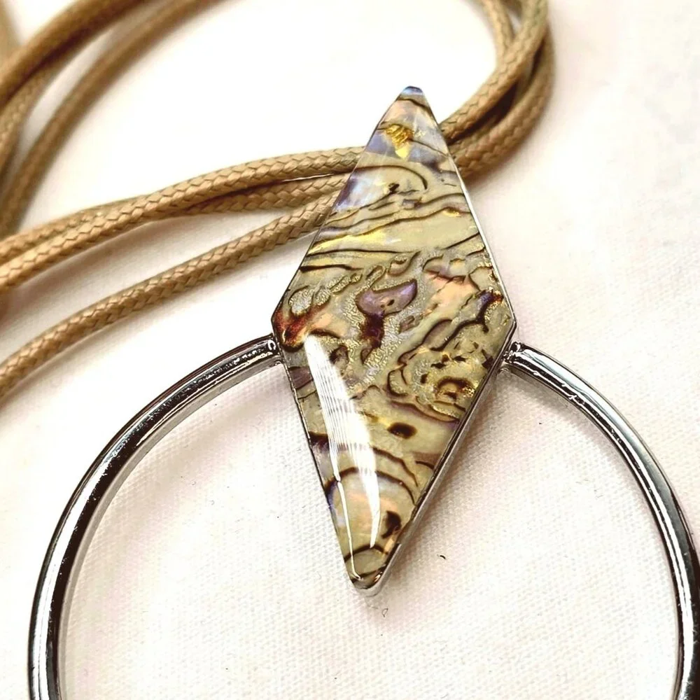 Chicos Boho Rose Quartz and Jasper Gemstone Leather Long Necklace - Picture 10 of 15